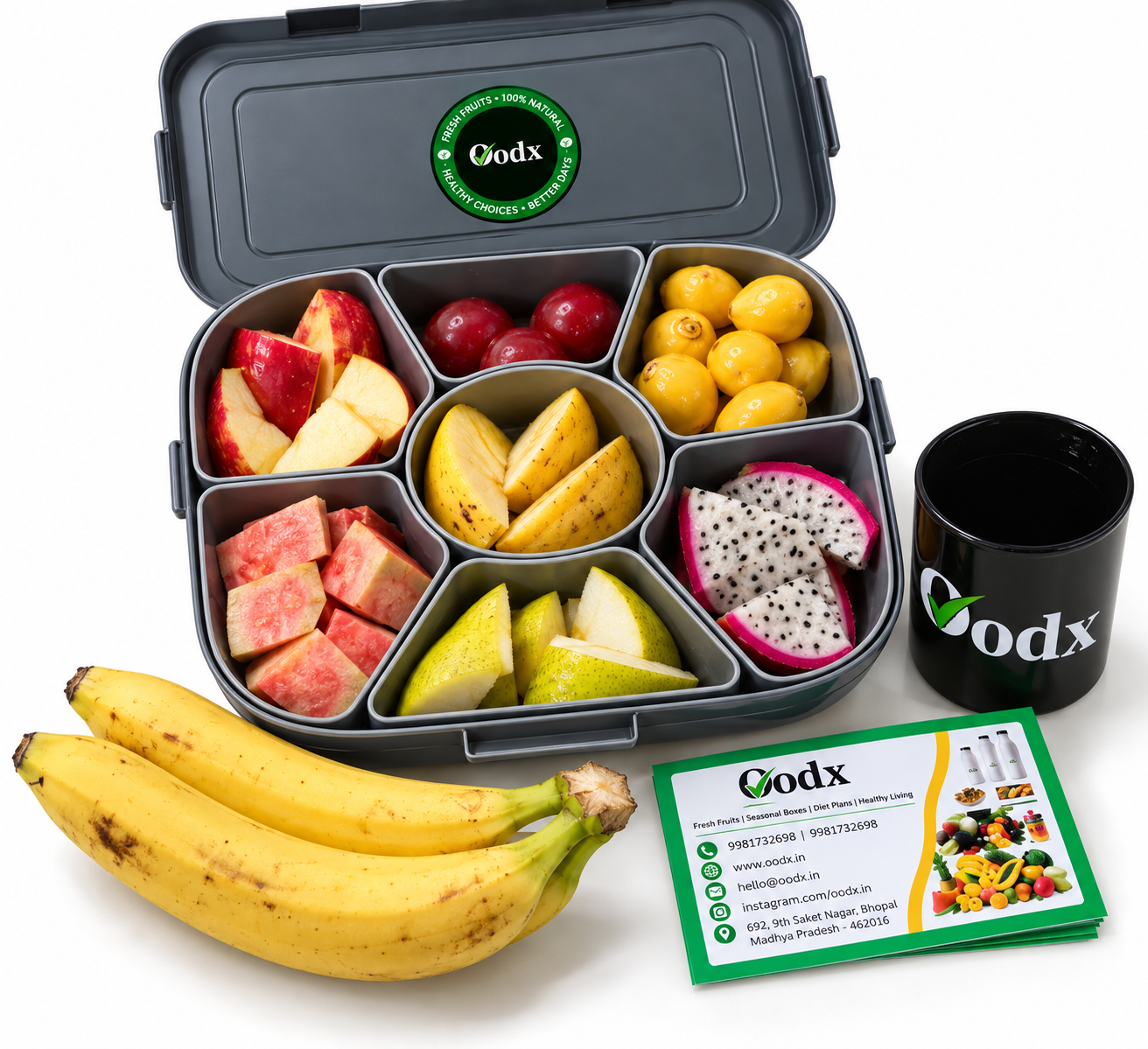 Medium diet meal box with an assortment of fresh cut fruits